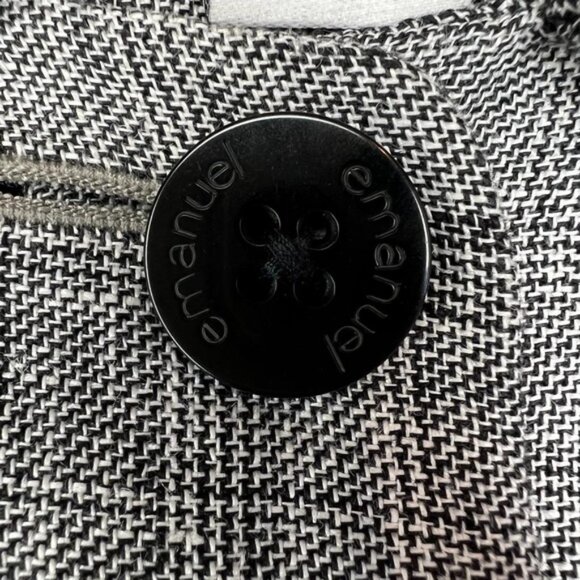 EMANUEL UNGARO 100% LINEN Collared Hidden Button Up closure Jacket Size 8 - Picture 12 of 13